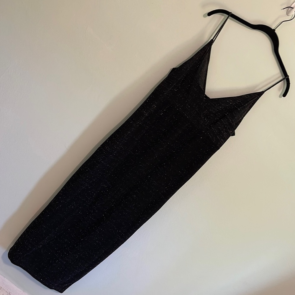Vintage Little Black Strappy Dress large